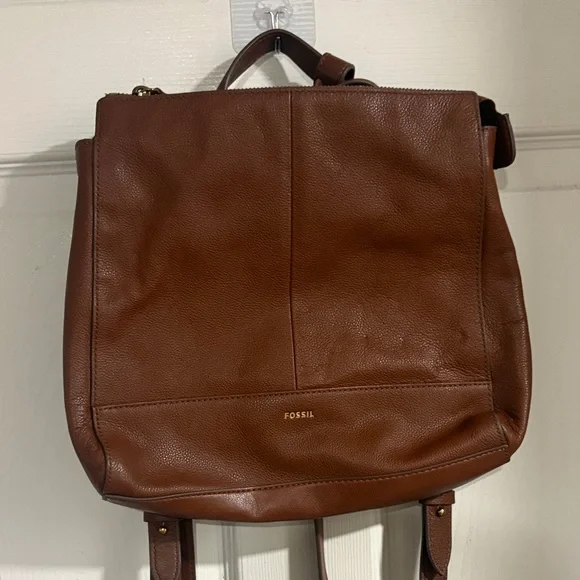 Fossil Tan Leather Backpack - Picture 4 of 10